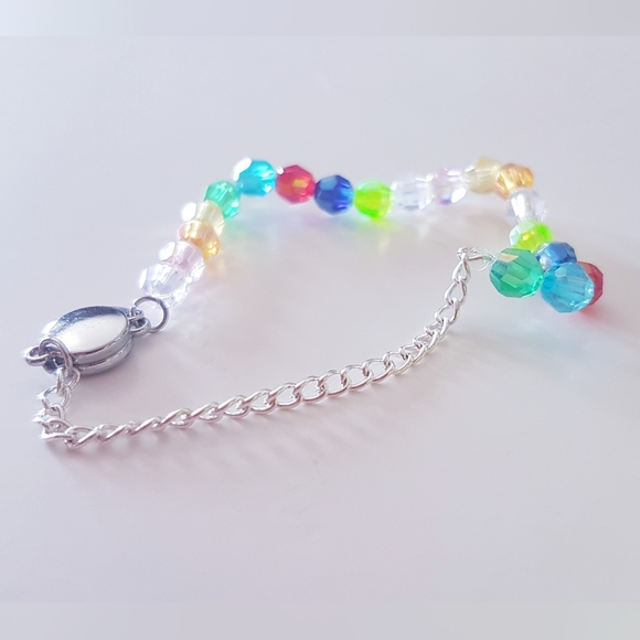 Bejeweled Bracelet Magnetic Clasp Hand Crafted Multi-Colored - Picture 10 of 15